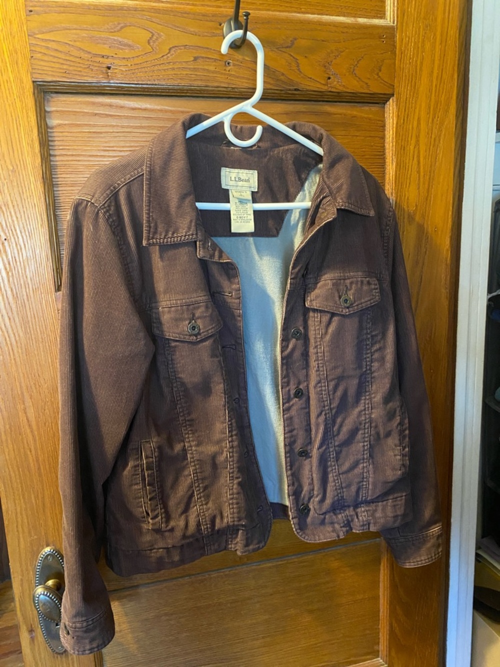 L.L. Bean Brown Corduroy Jacket lined with flannel